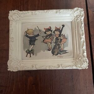 Vintage "The Wee Musicians" Miniature Print - Lowell Plaster, 1952 4.5x5.5"